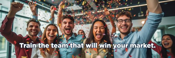 casino marketing team celebrating because they are leading their regional market